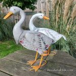 Tuindecoratie fleurige gans